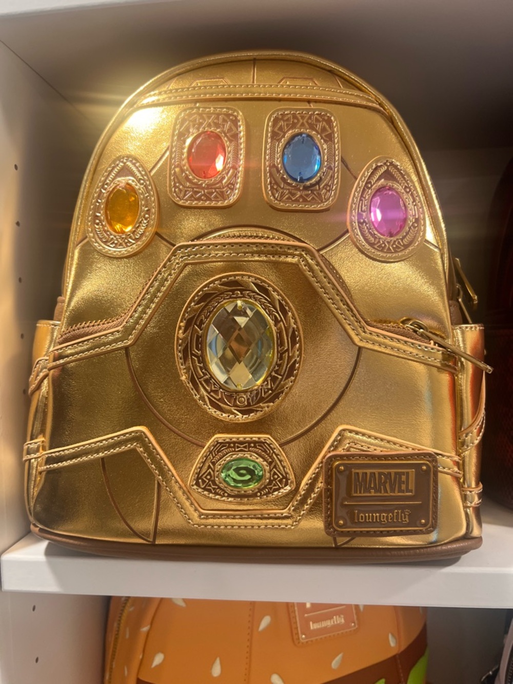 MARVEL Loungefly Gold Infinity Gauntlet Mini Backpack